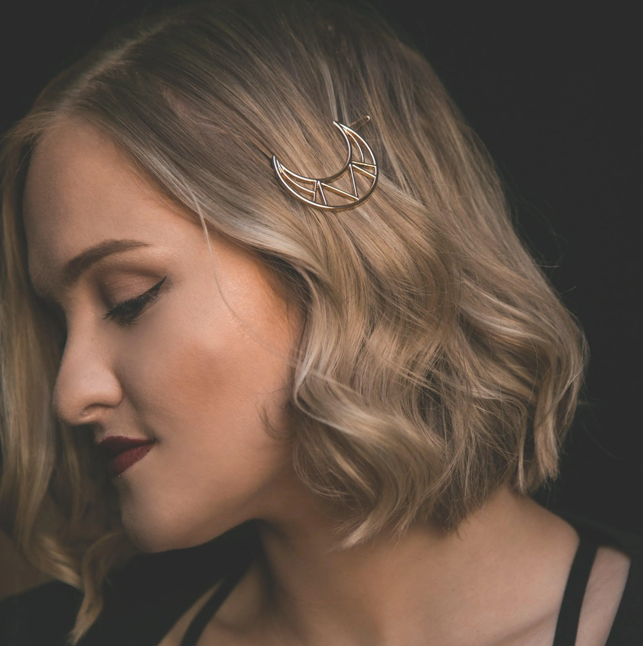 Eliza Gold Moon Hair Clip