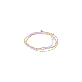 ENERGETIC purple bracelets 3-in-1 set gold-plated