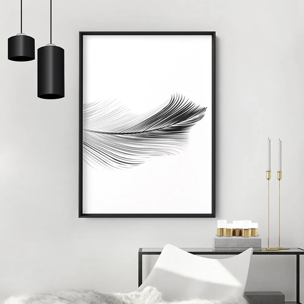 Feather Black & White II - Art Print