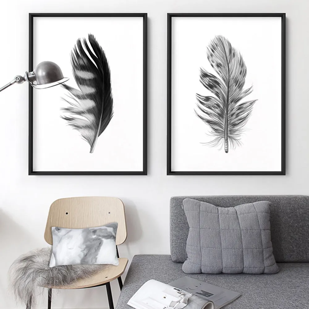 Feather Black & White III - Art Print