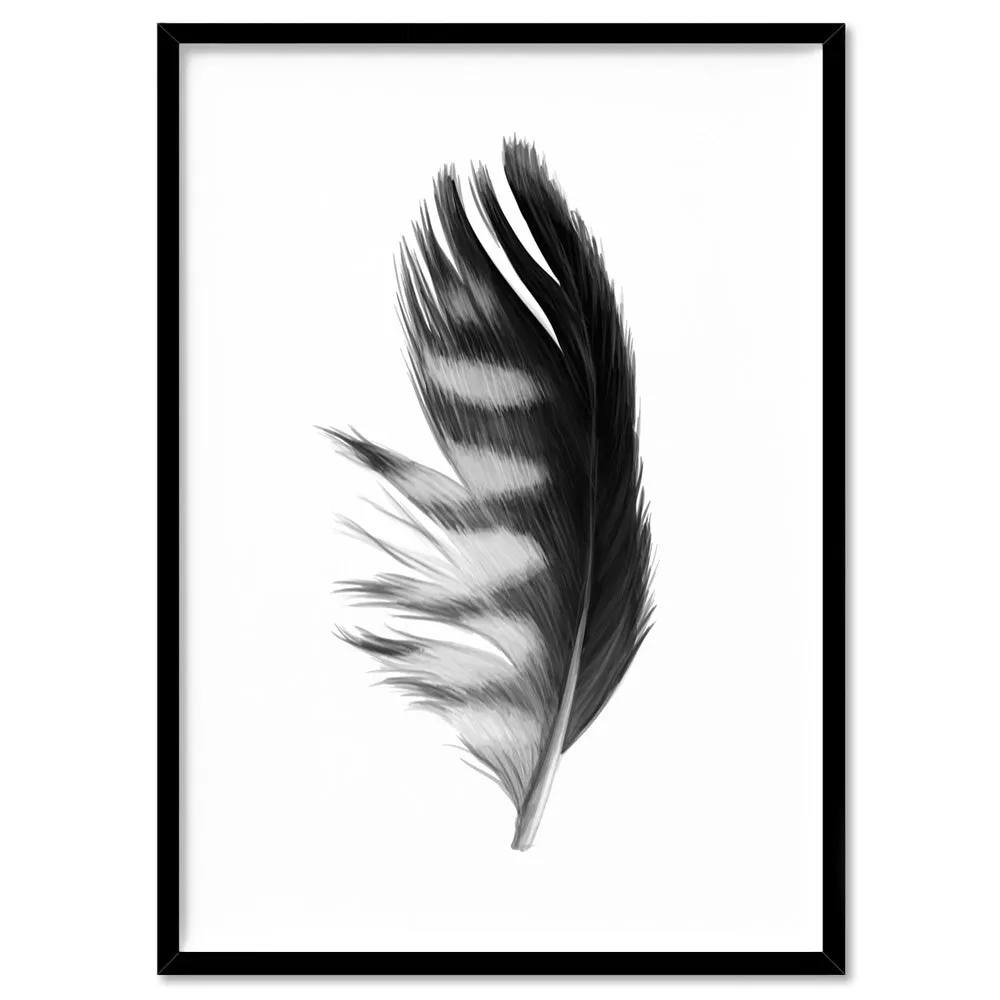 Feather Black & White III - Art Print