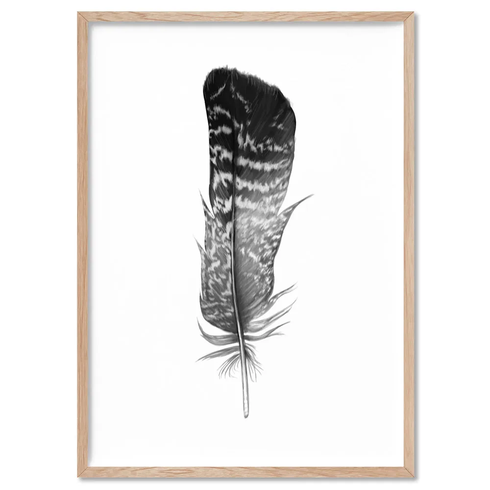 Feather Black & White V- Art Print