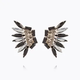 Feather Earrings / Black Combo