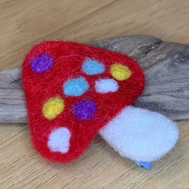 Felt Mushroom Hair Clip (several colors)