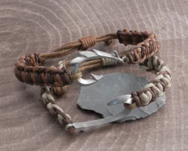 Fish Hook Slider Bracelet Braided Leather