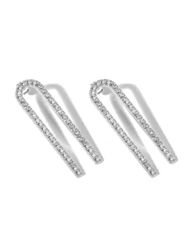 Flare Crystal Earrings <br> Silver