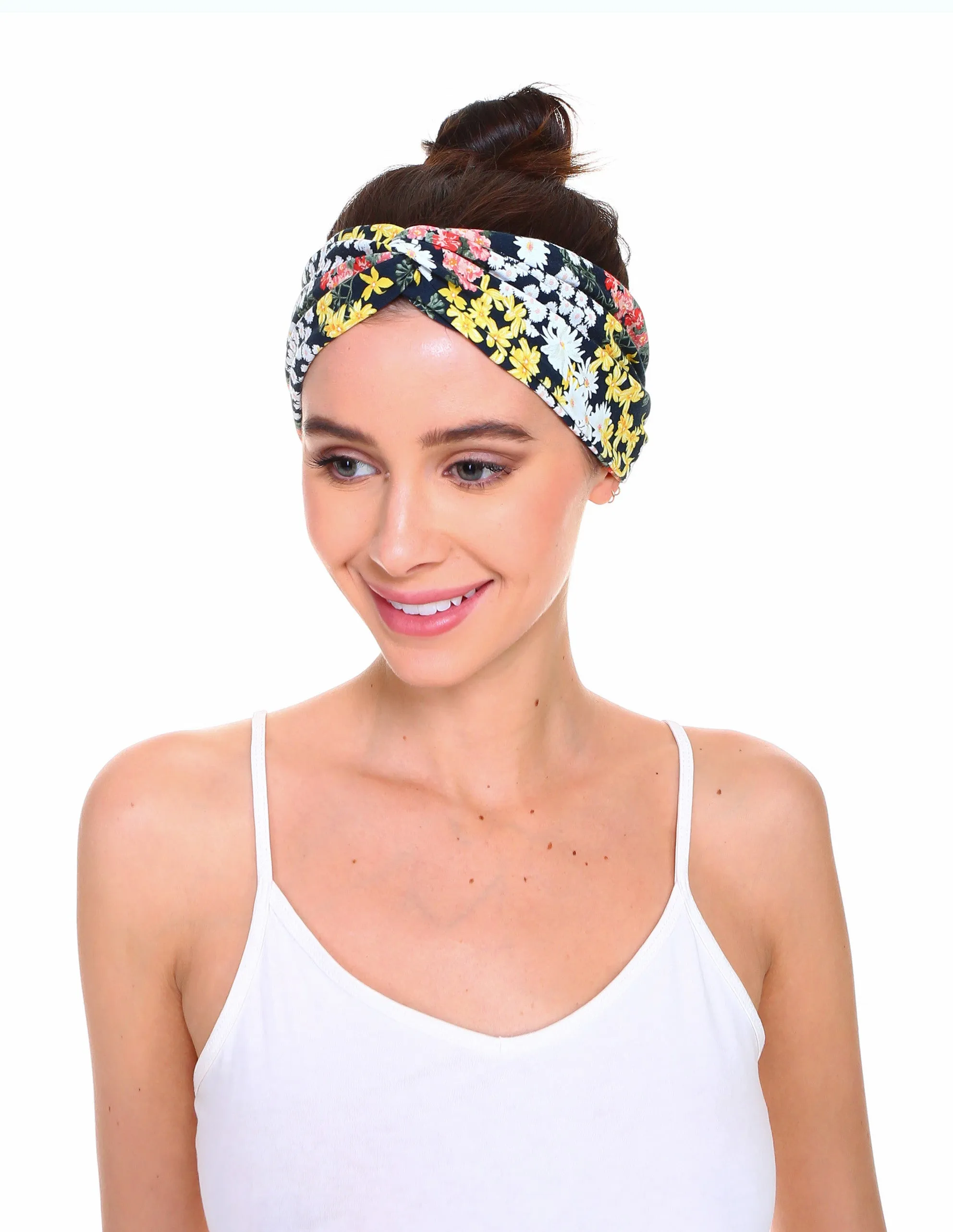 Floral Print Front Knot Headband