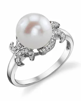 Freshwater Pearl & Diamond Crown Jewel Ring