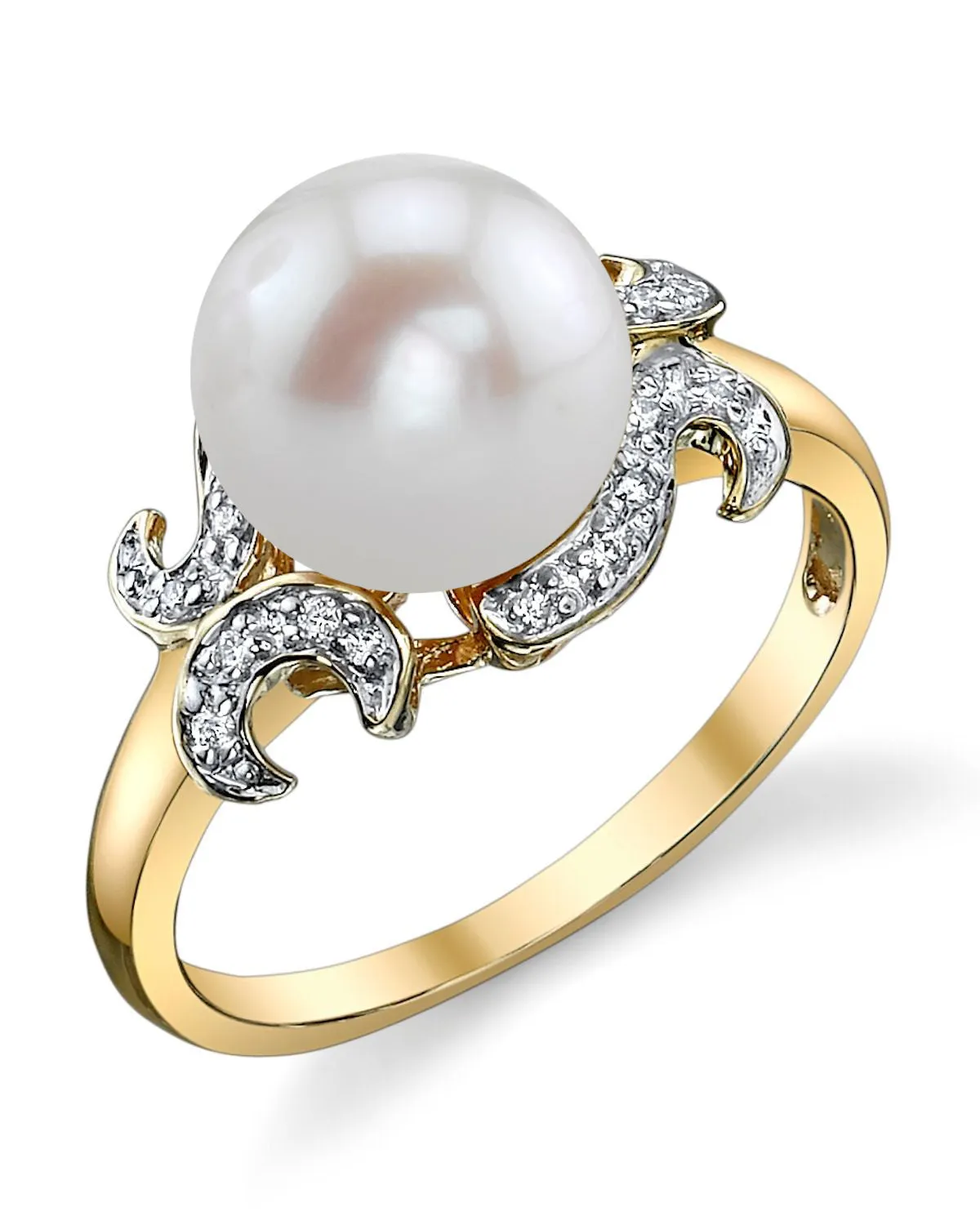 Freshwater Pearl & Diamond Crown Jewel Ring