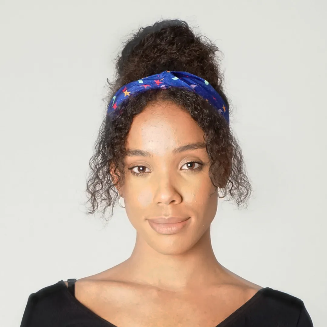 Friendly Moons Print Twist Knot Headband