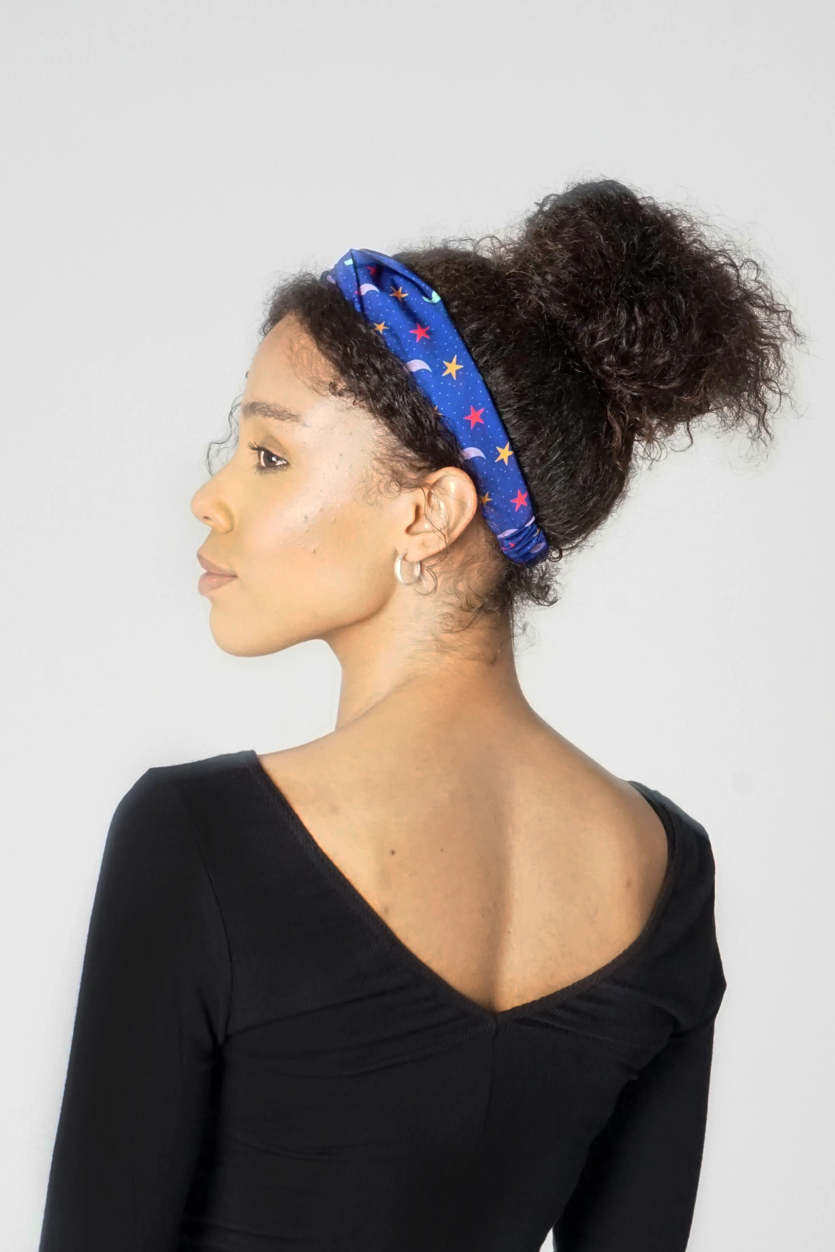 Friendly Moons Print Twist Knot Headband