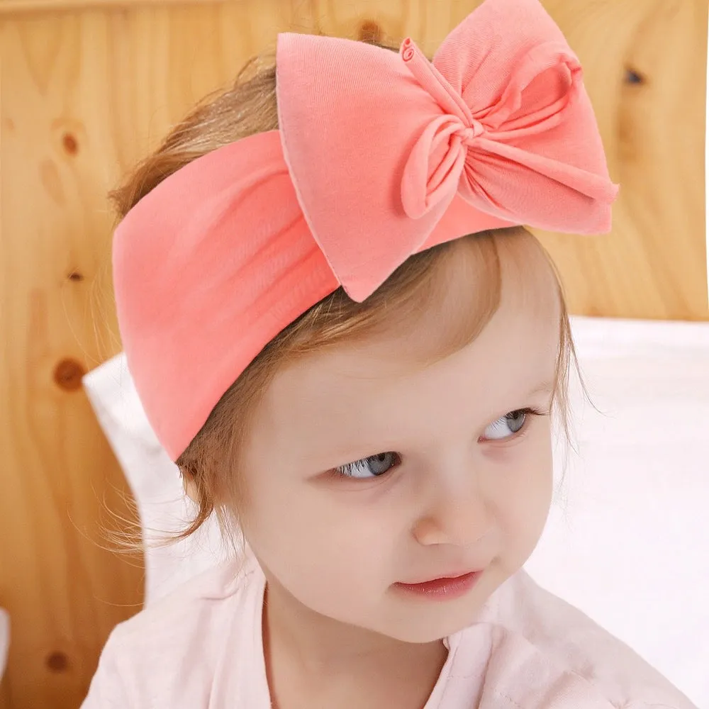 Girls Big 3D Bow Soft Stretch Headband