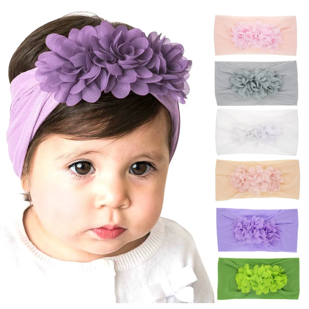 Girls Small Chiffon Flowers Headband