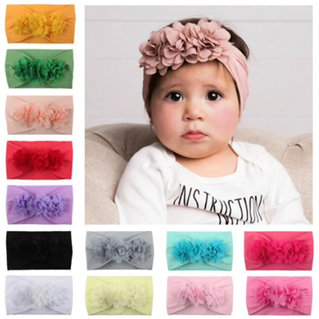 Girls Small Chiffon Flowers Headband