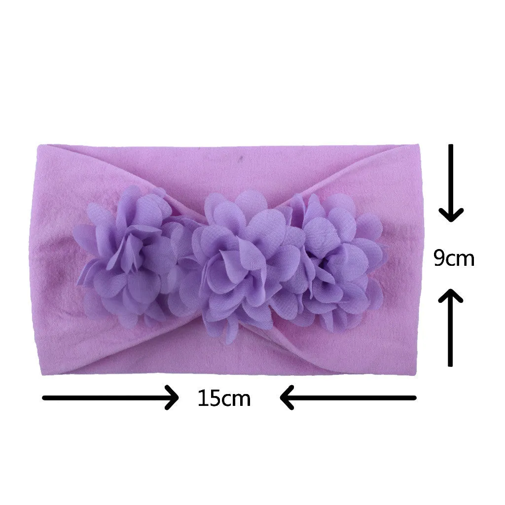 Girls Small Chiffon Flowers Headband