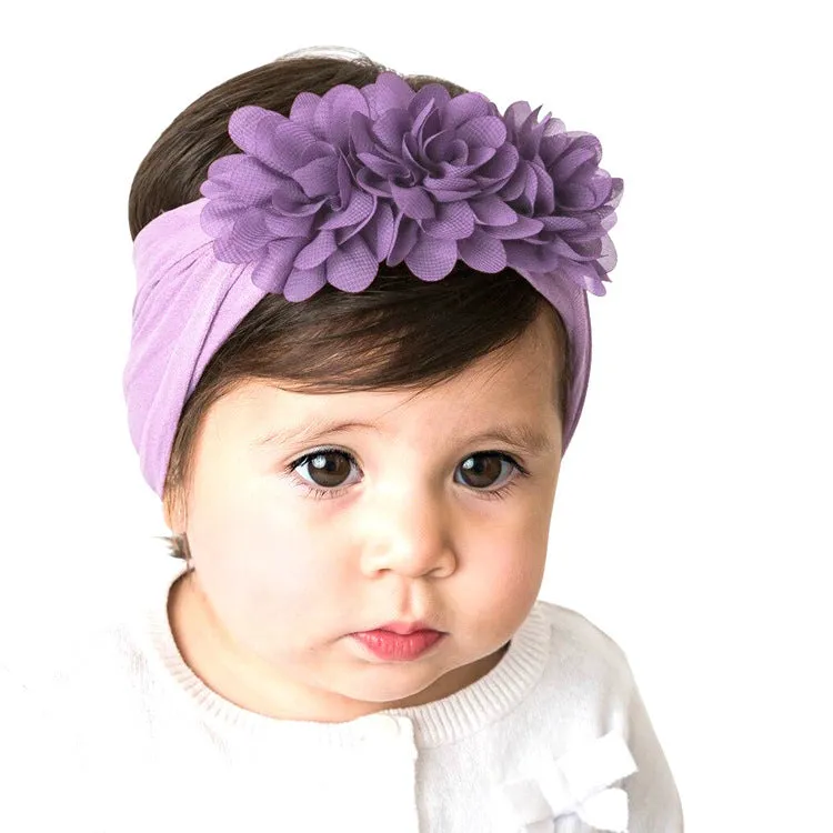 Girls Small Chiffon Flowers Headband