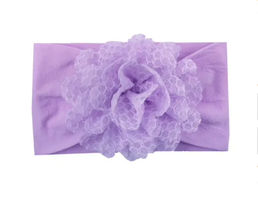 Girls Wide Chiffon Dotted Flower Headband - ONLY 5 LEFT!!!