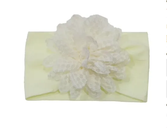 Girls Wide Chiffon Dotted Flower Headband - ONLY 5 LEFT!!!