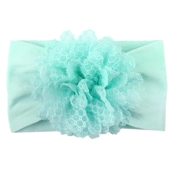 Girls Wide Chiffon Dotted Flower Headband - ONLY 5 LEFT!!!