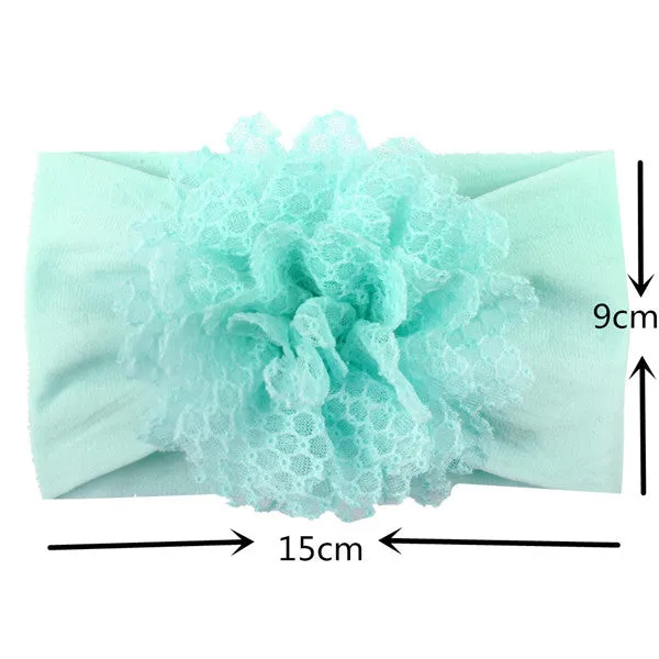 Girls Wide Chiffon Dotted Flower Headband - ONLY 5 LEFT!!!