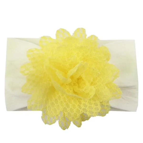 Girls Wide Chiffon Dotted Flower Headband - ONLY 5 LEFT!!!