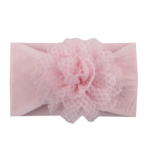 Girls Wide Chiffon Dotted Flower Headband - ONLY 5 LEFT!!!