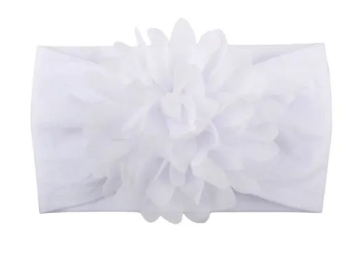 Girls Wide Chiffon Flower Headband