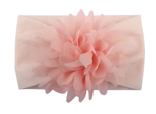 Girls Wide Chiffon Flower Headband