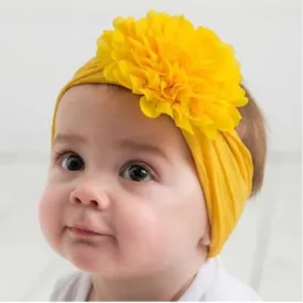 Girls Wide Chiffon Flower Headband