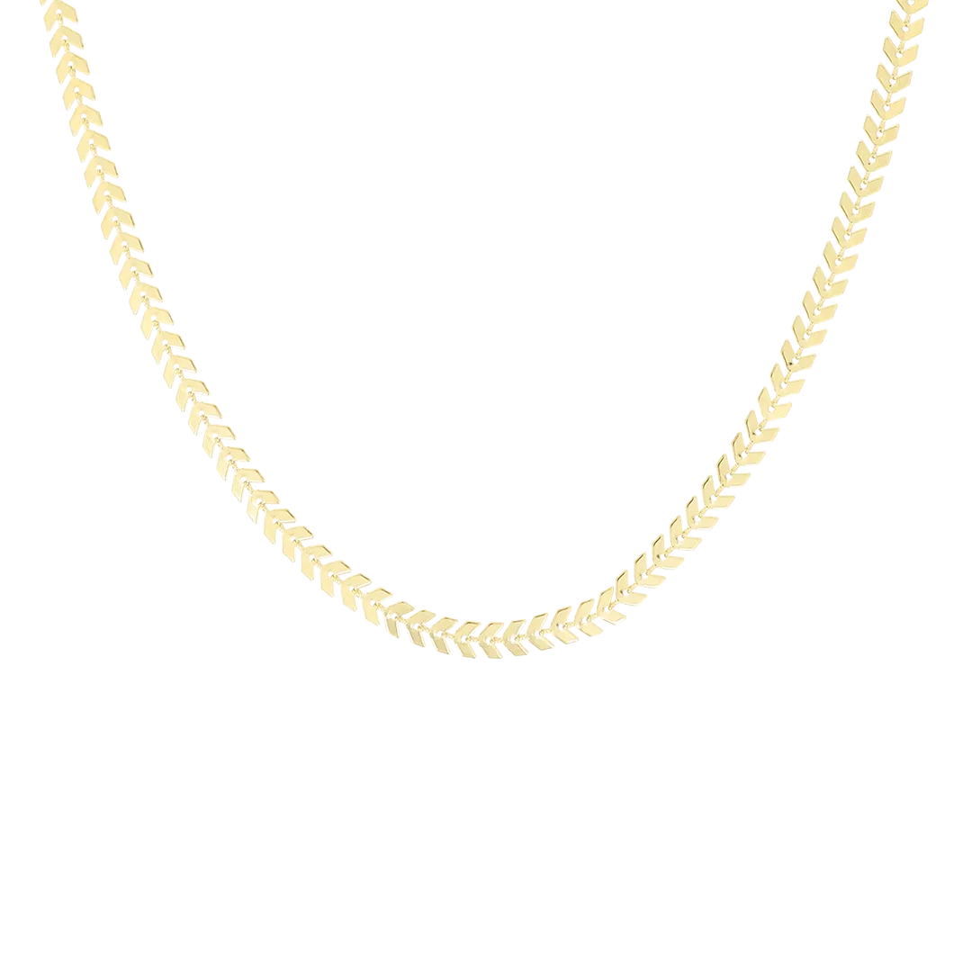 Gold coloured bracelet   necklace set with V-chain