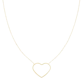 Gold coloured necklace with big heart