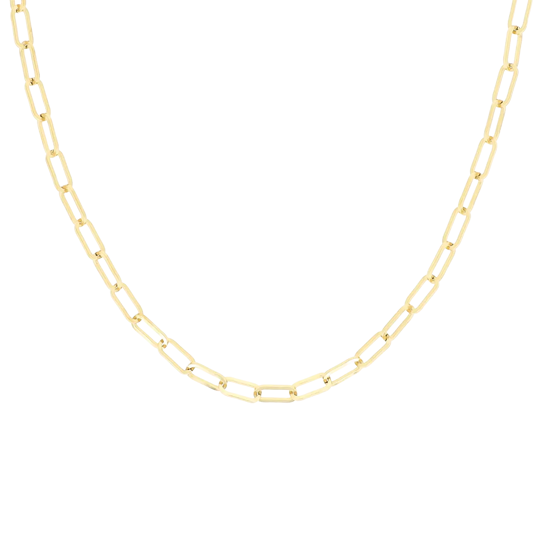 Gold coloured necklace with chunky chain links