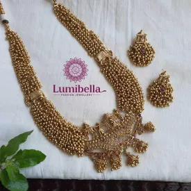 Long Gold Haram Necklace - Elegant Traditional Design