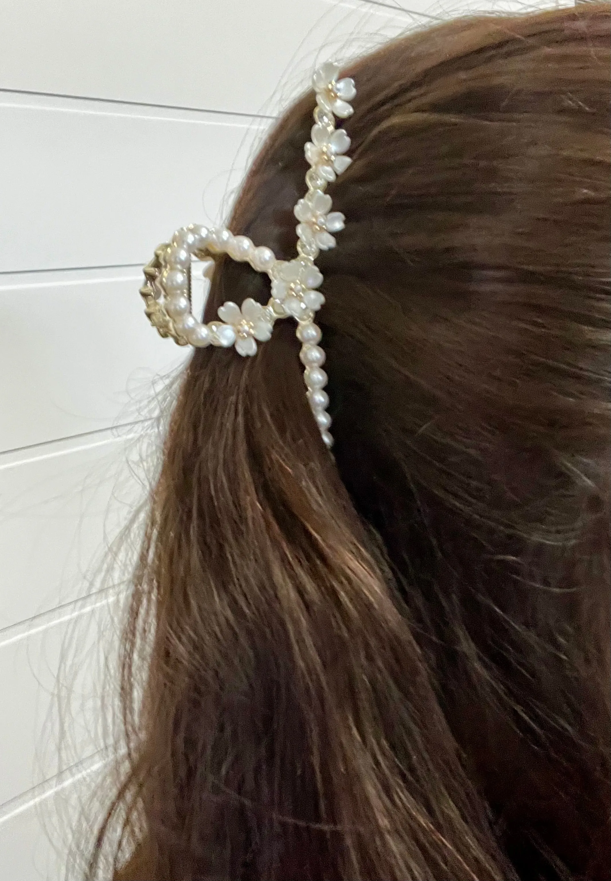 Gold Pearl Hair Clip