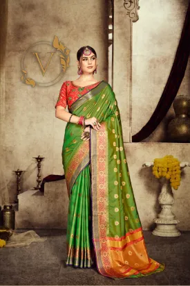 Green Designer Silk Saree