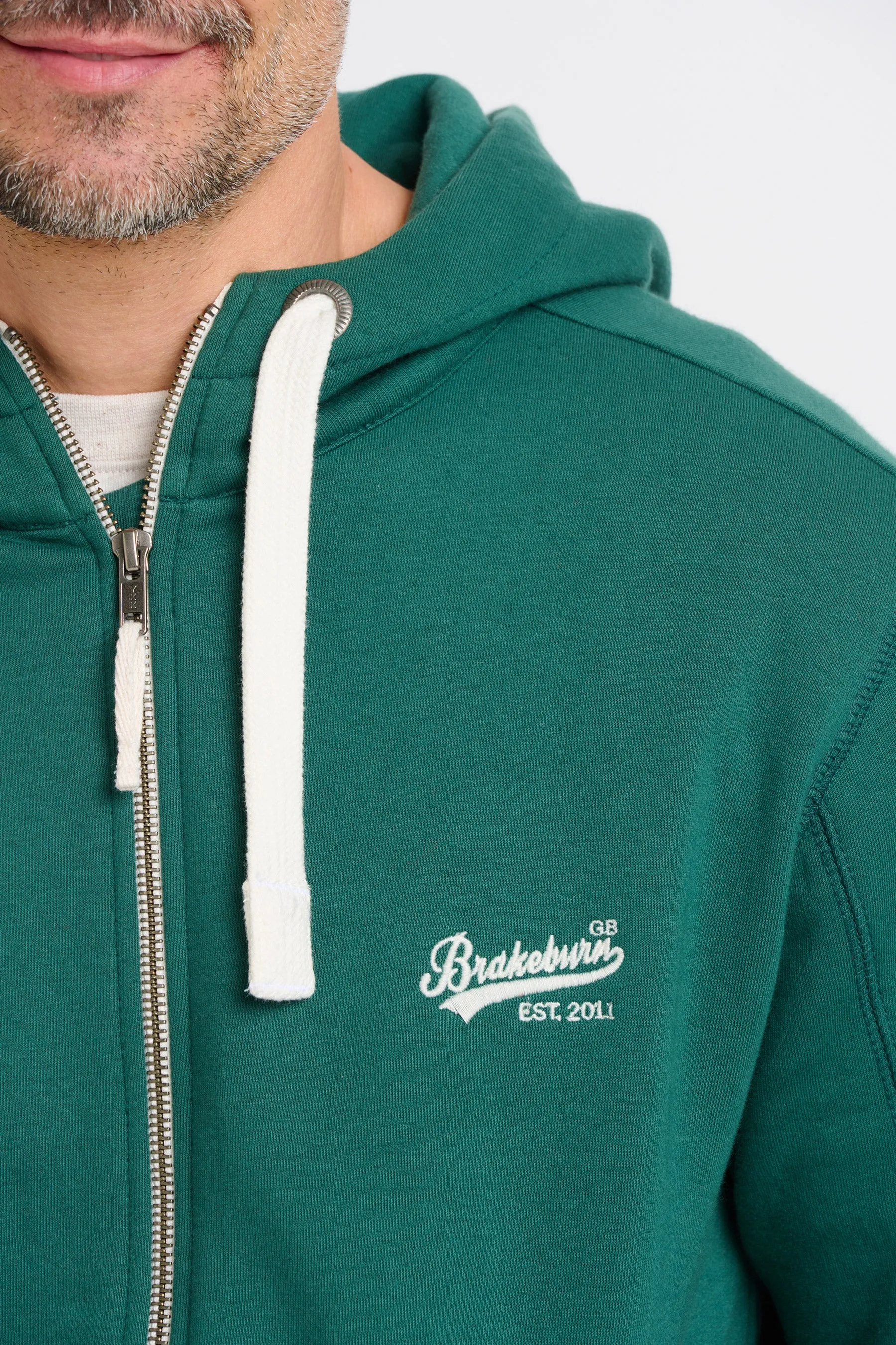 Green Zip Through Hoodie