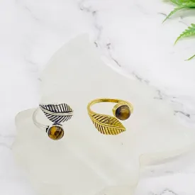 Handmade Silver Rings, Leaf Style Rings, Bohemian Jewelry, Adjustable Rings, Minimalistic Rings, Boho Style, Crystal Rings