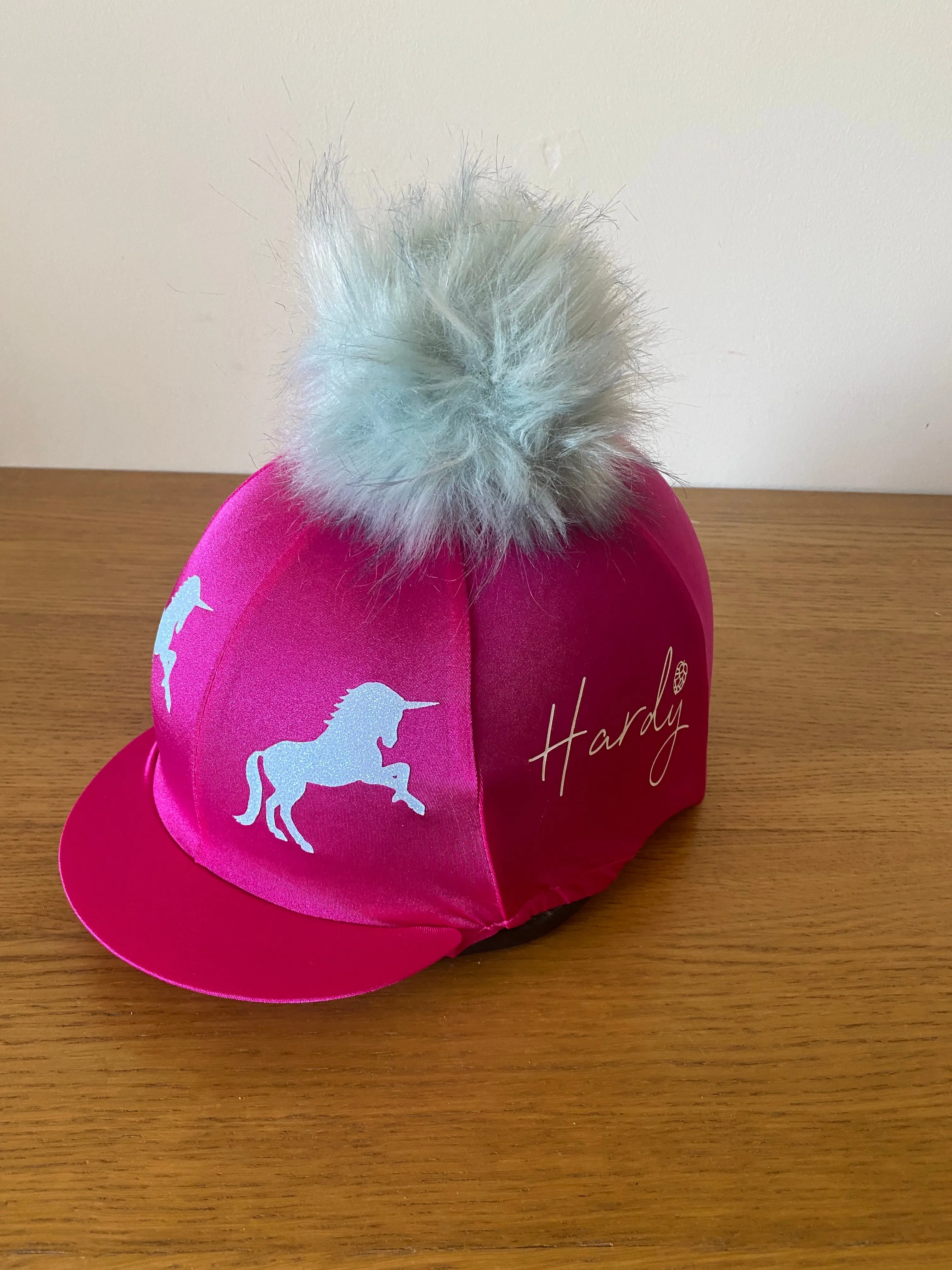 Hardy Equestrian Unicorn Hat Silk With Removable Pom Pom