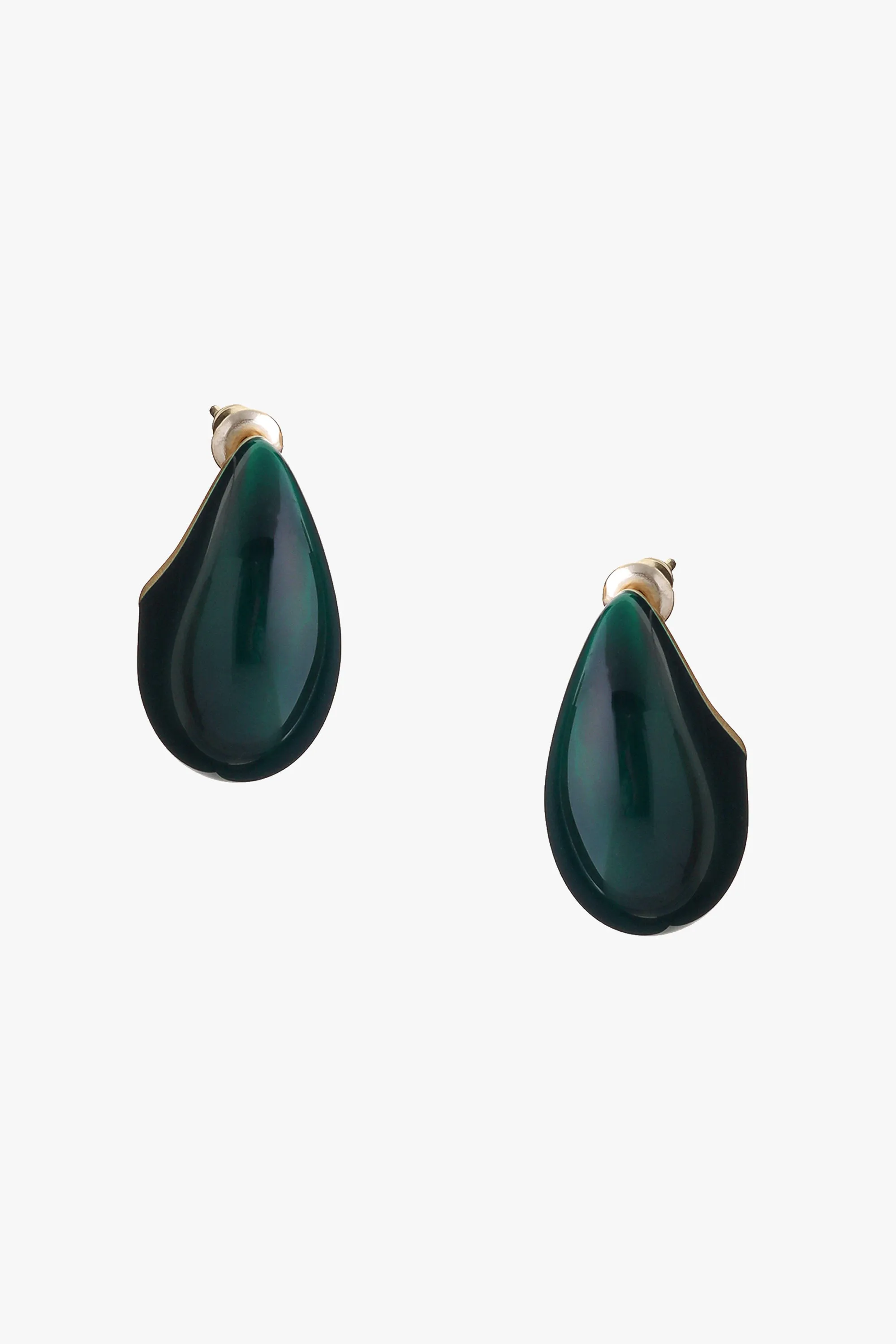 Hush Earrings Green Enamel