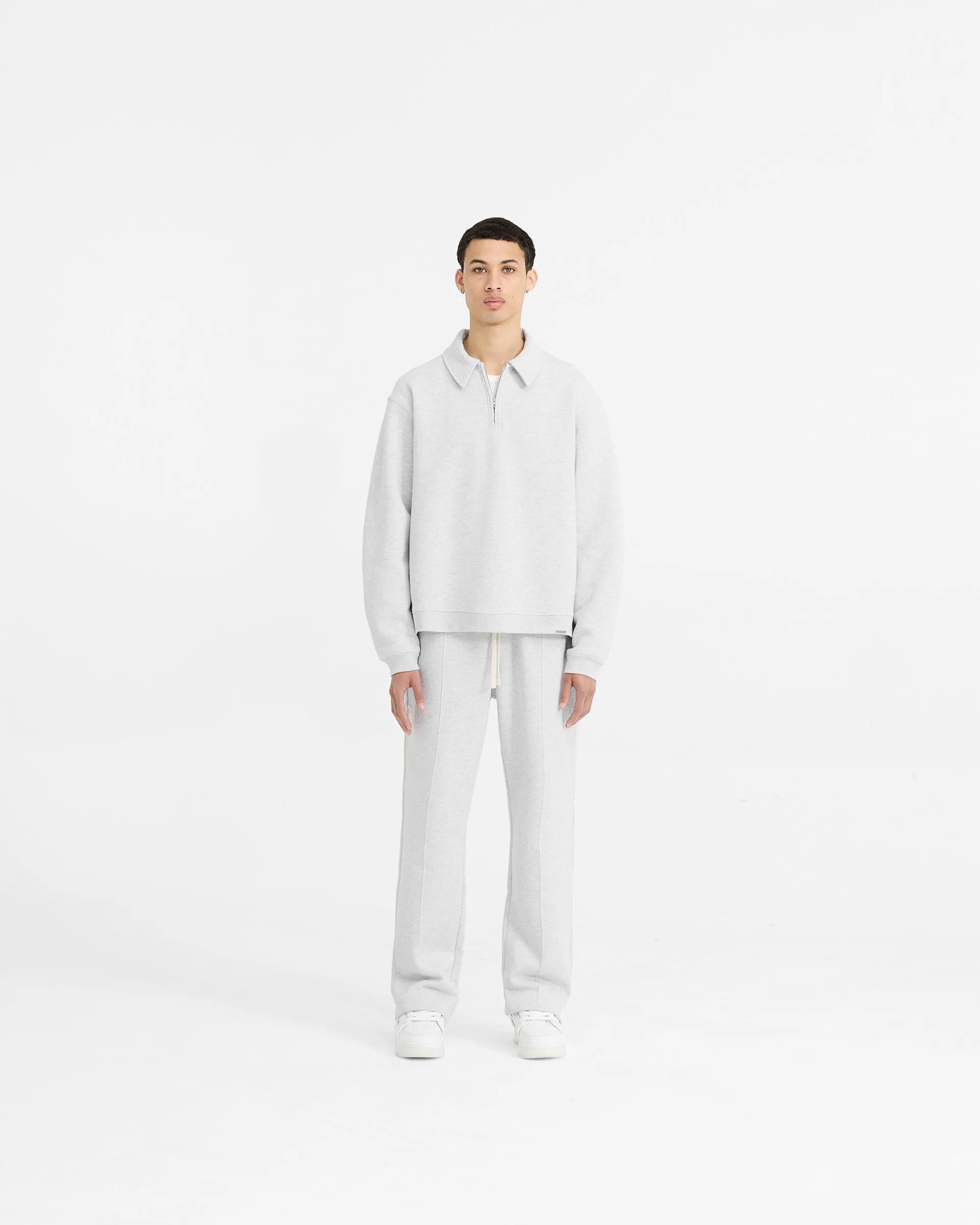 Initial Boxy Quarter Zip - Ice Grey Marl