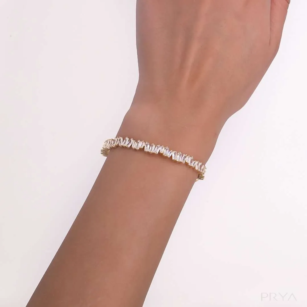 Jada Baguette CZ Bracelet Thin | Gold