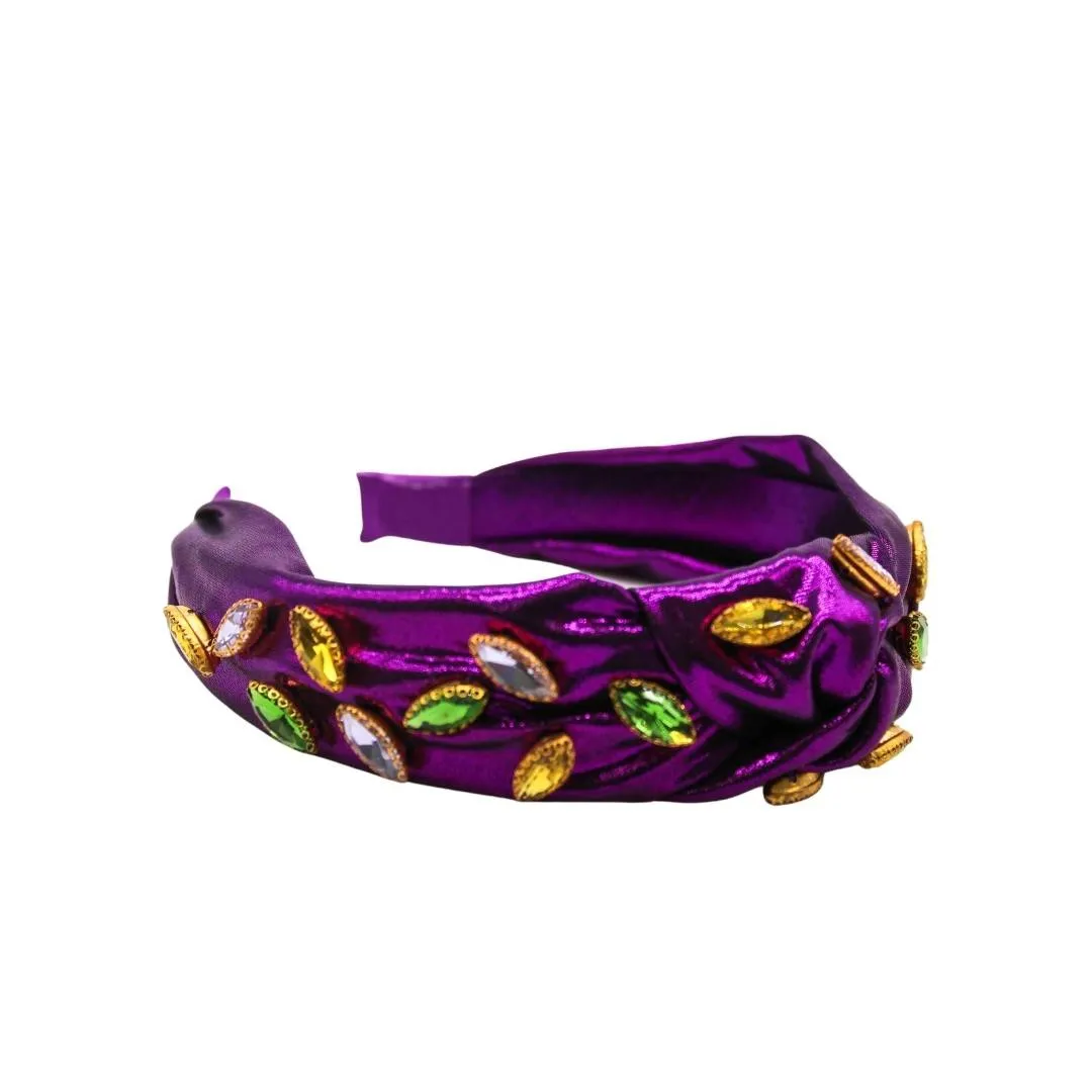 JEWEL PURPLE KNOT MARDI GRAS HEADBAND