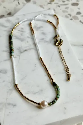 Kayhlani Necklace - Pearl/Glass Beads