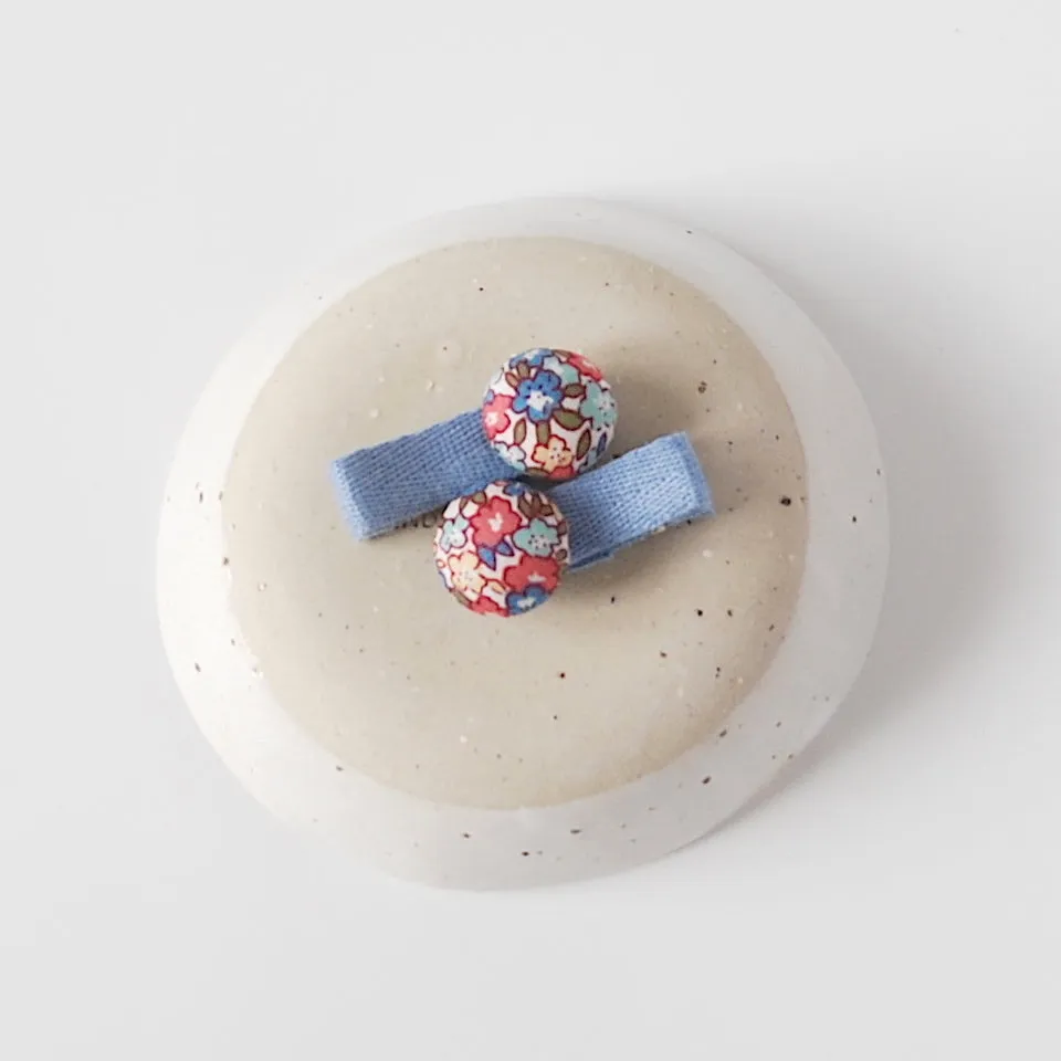 Kit & Kate Button Children's Hair Clips - Sky Blue