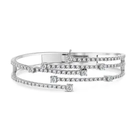 Krisha Diamond Cuff Bangle (2.45 ct Diamonds) in White Gold