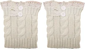 Lace Button Boot Cuffs Ivory Boho Boot Toppers With Antique Crochet Lace One Size