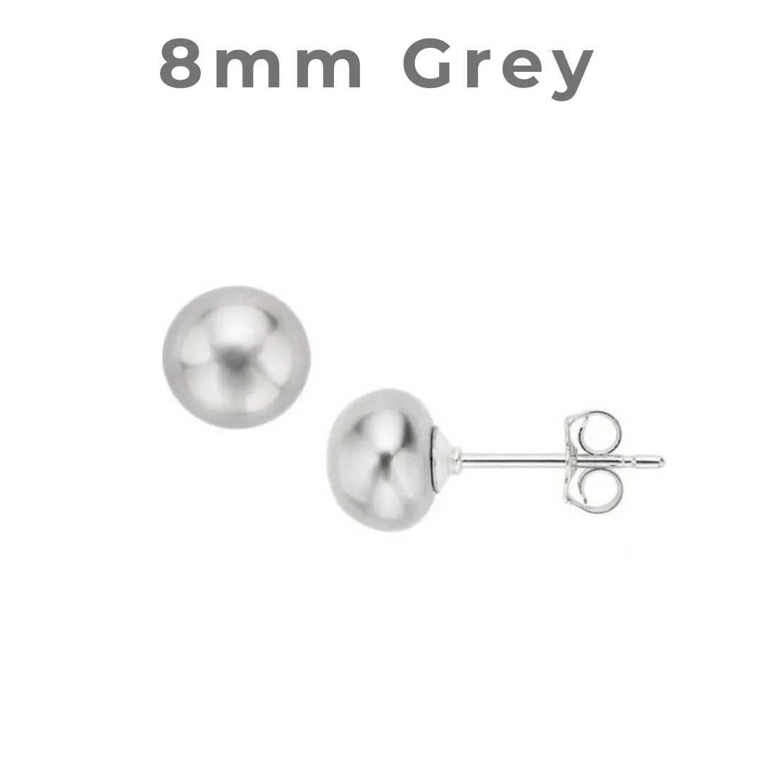 Light Grey Pearl Studs