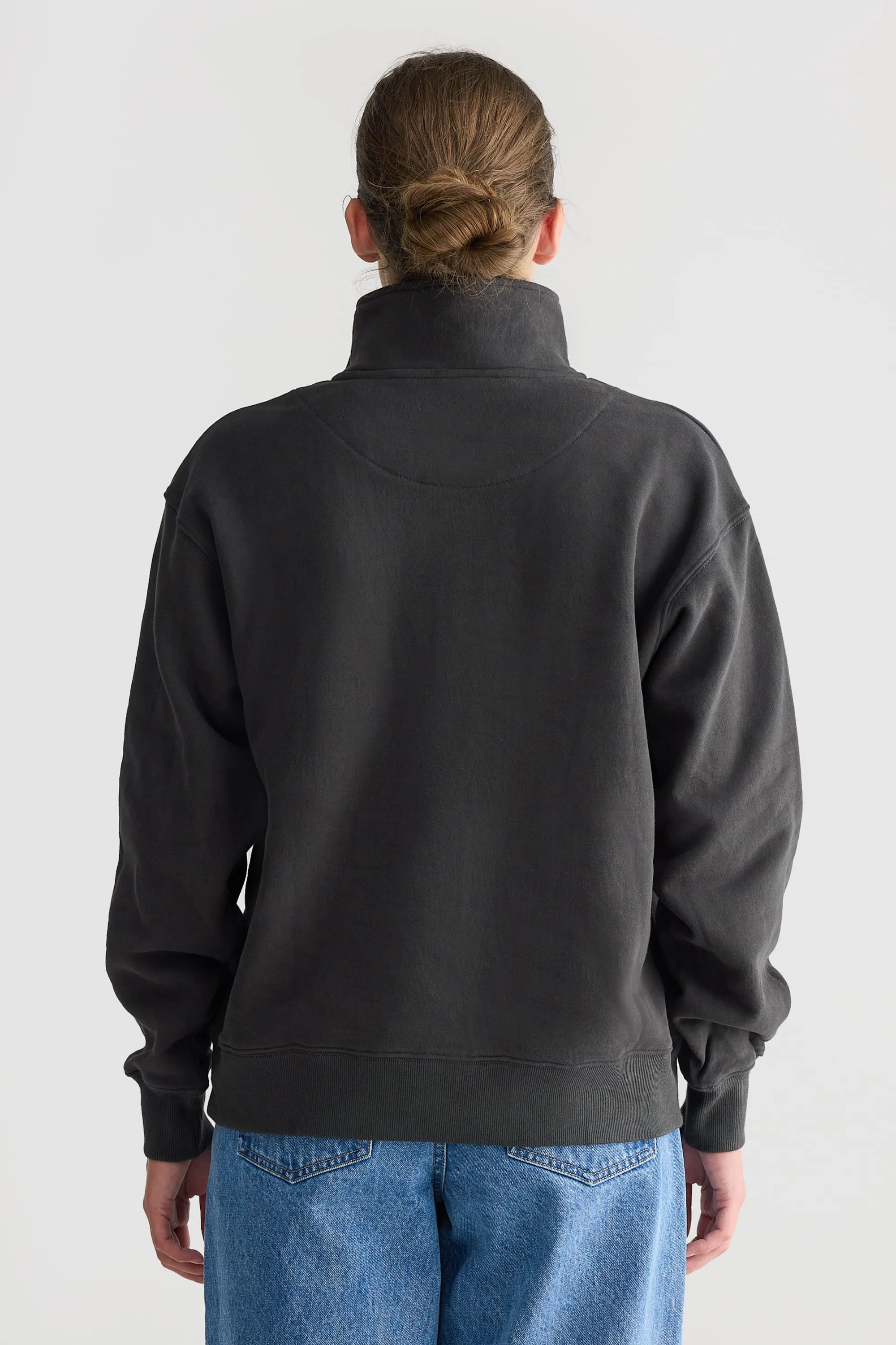 Logo Quarter Zip Washed Black