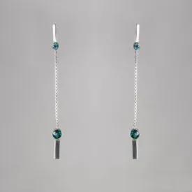 LONG DROP GEMSTONE EARRING