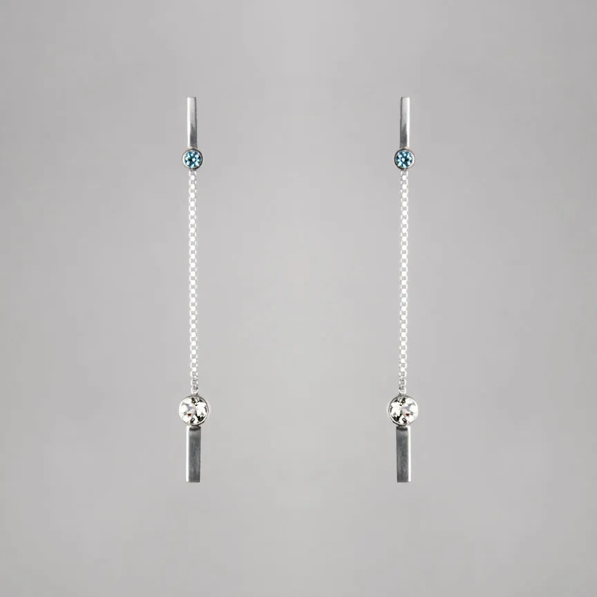 LONG DROP GEMSTONE EARRING